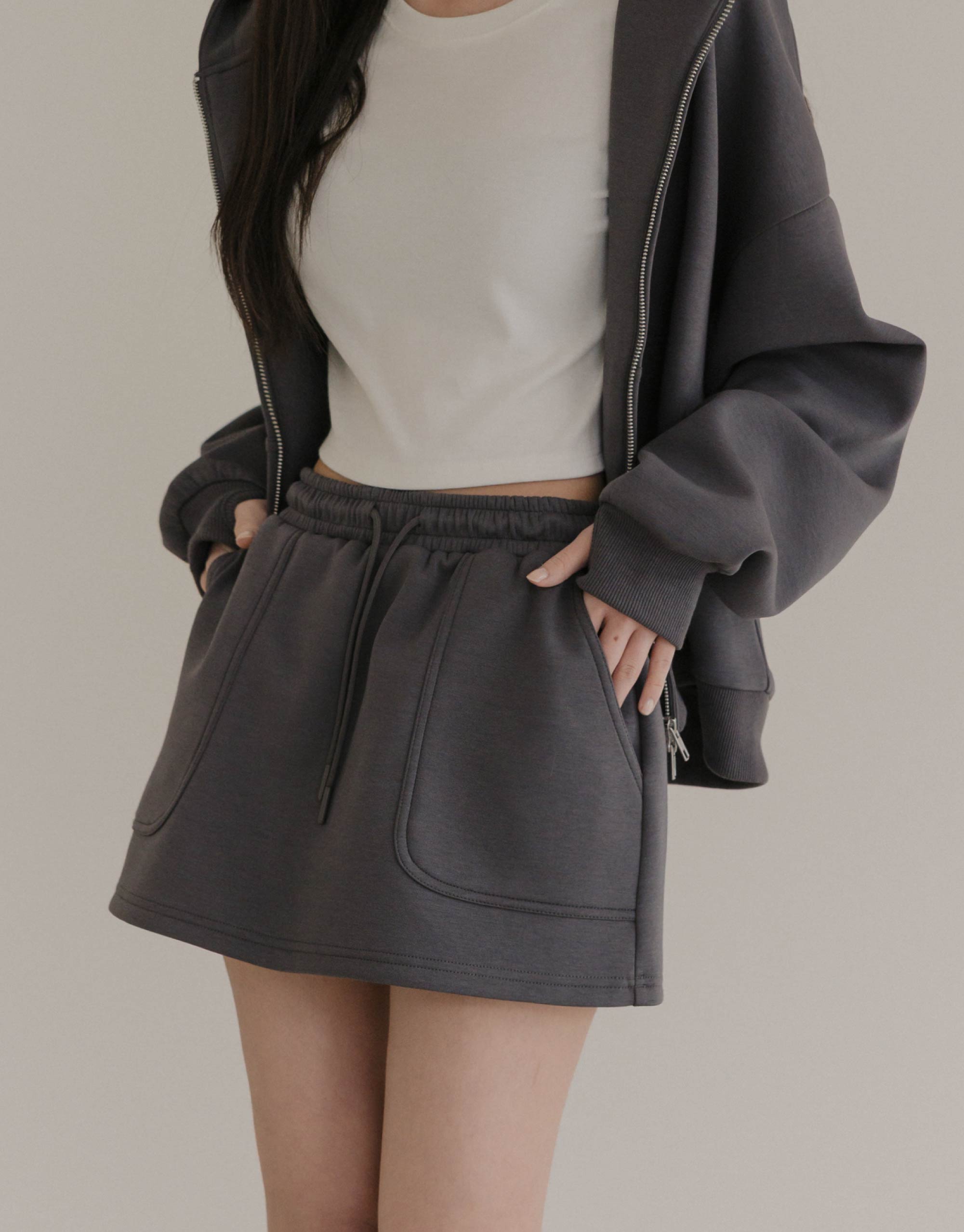 大口袋短裙(刷毛雲朵棉)