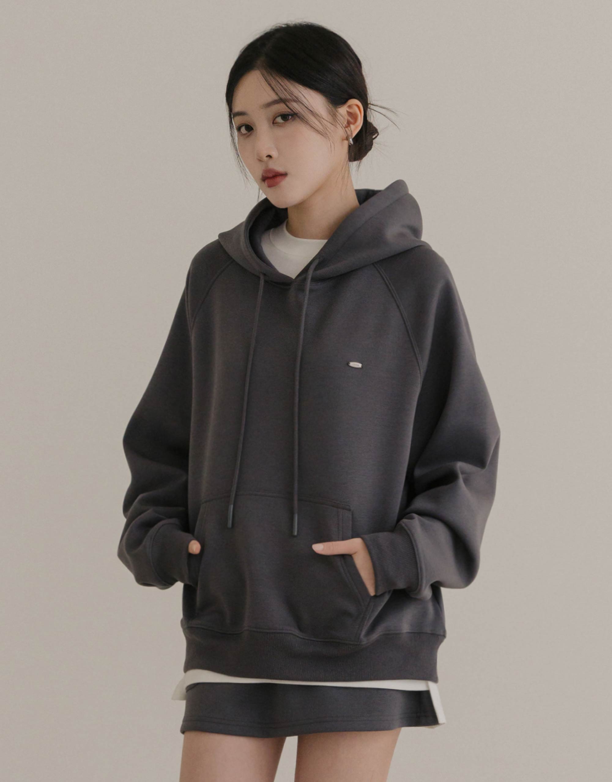 後片剪裁連帽上衣(刷毛雲朵棉)