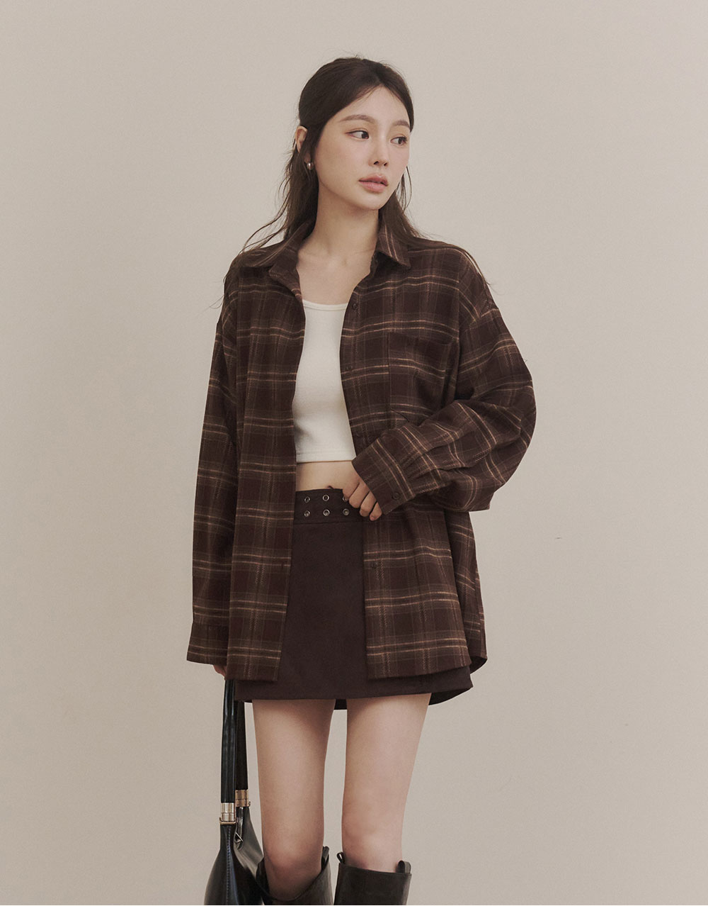 磨毛感格紋襯衫