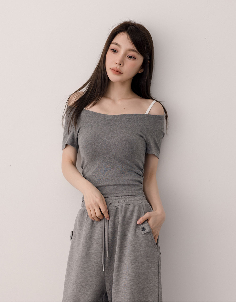 V領修身短袖上衣(EcoCosy極柔優可絲)