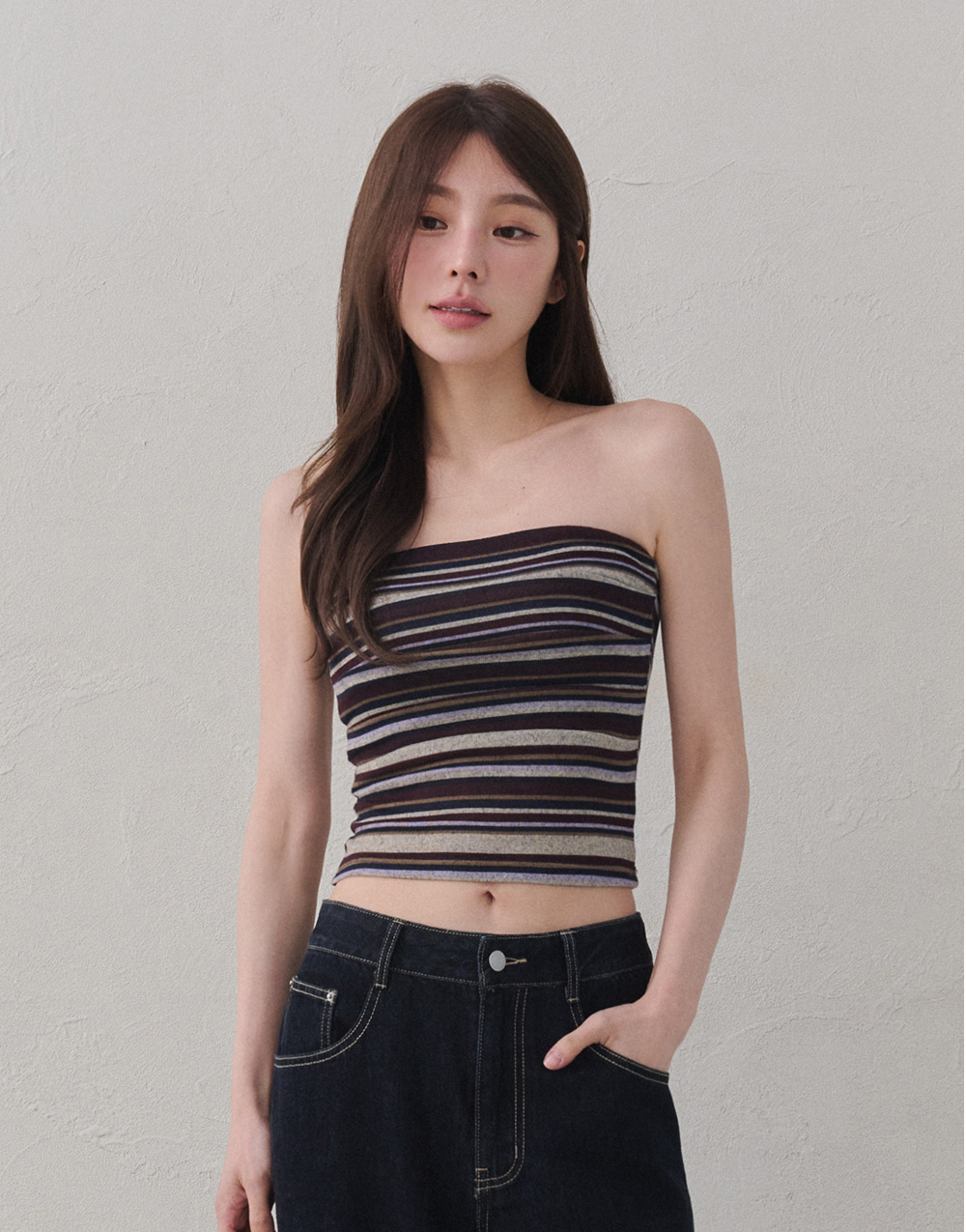 撞色條紋BRA上衣