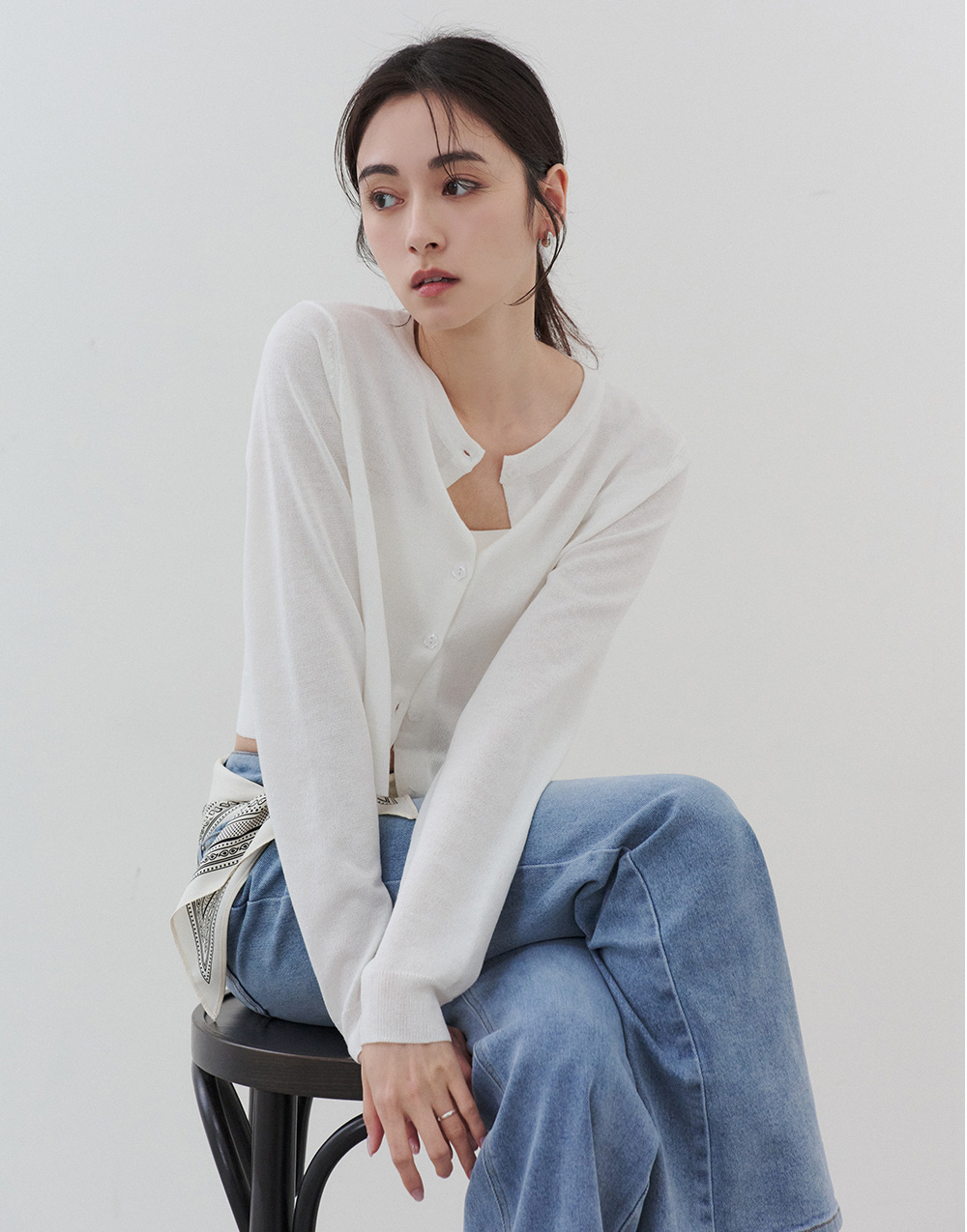 小花釦針織小外套