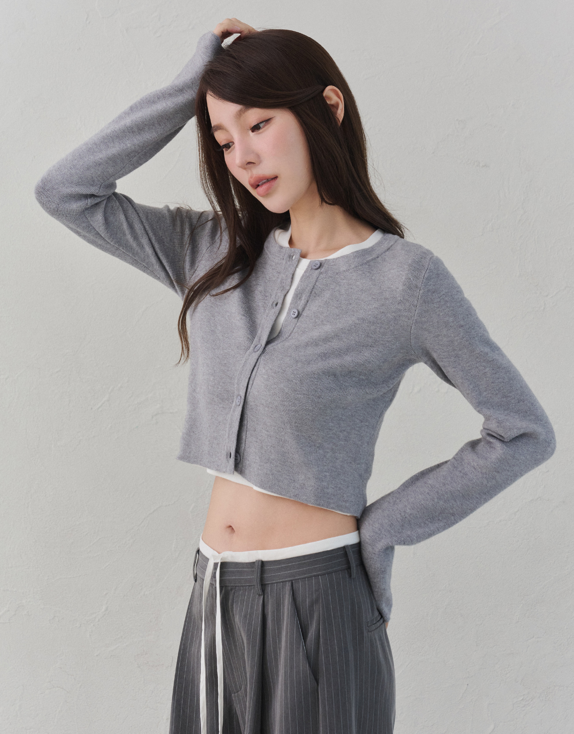 圓領針織小外套