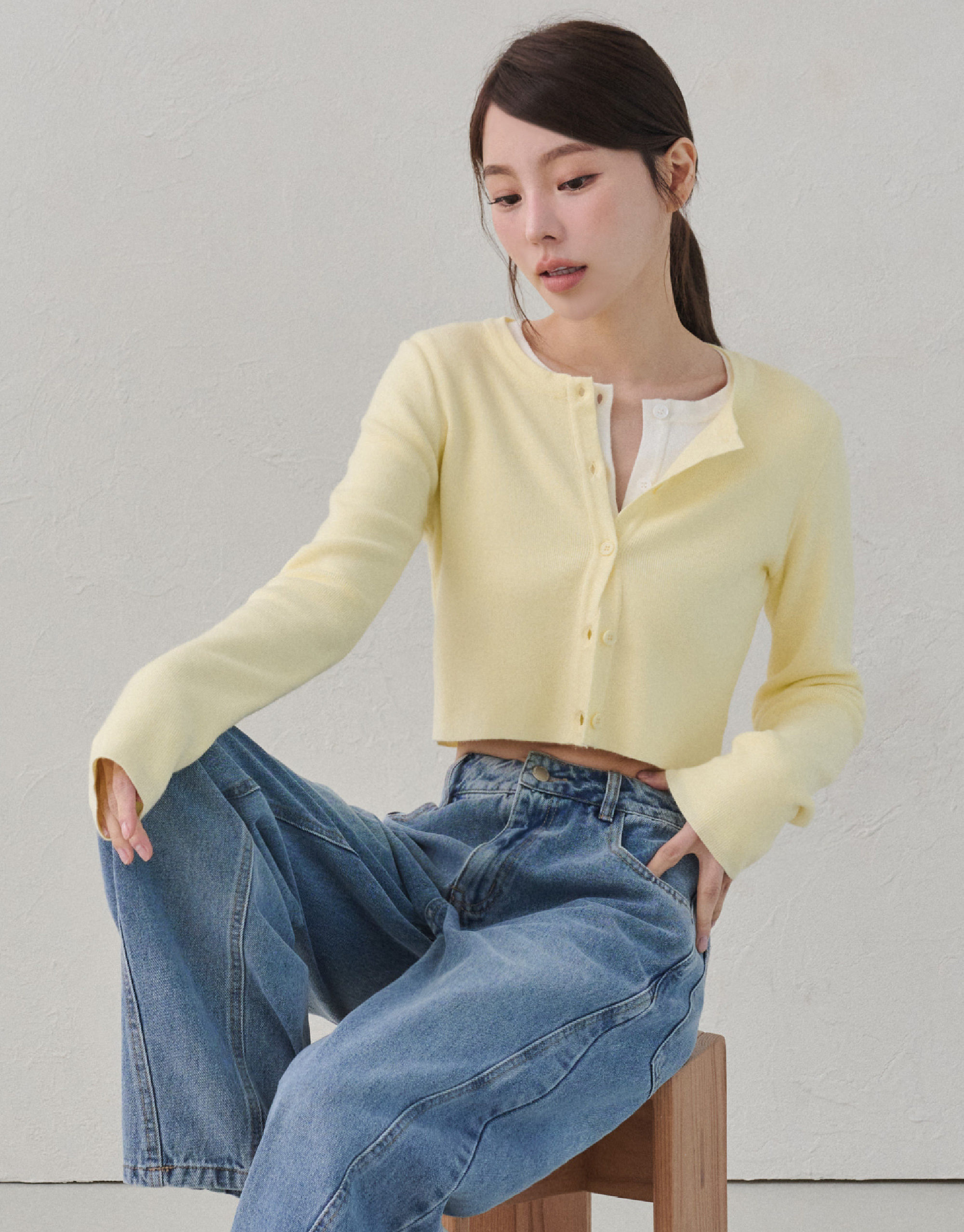 圓領針織小外套