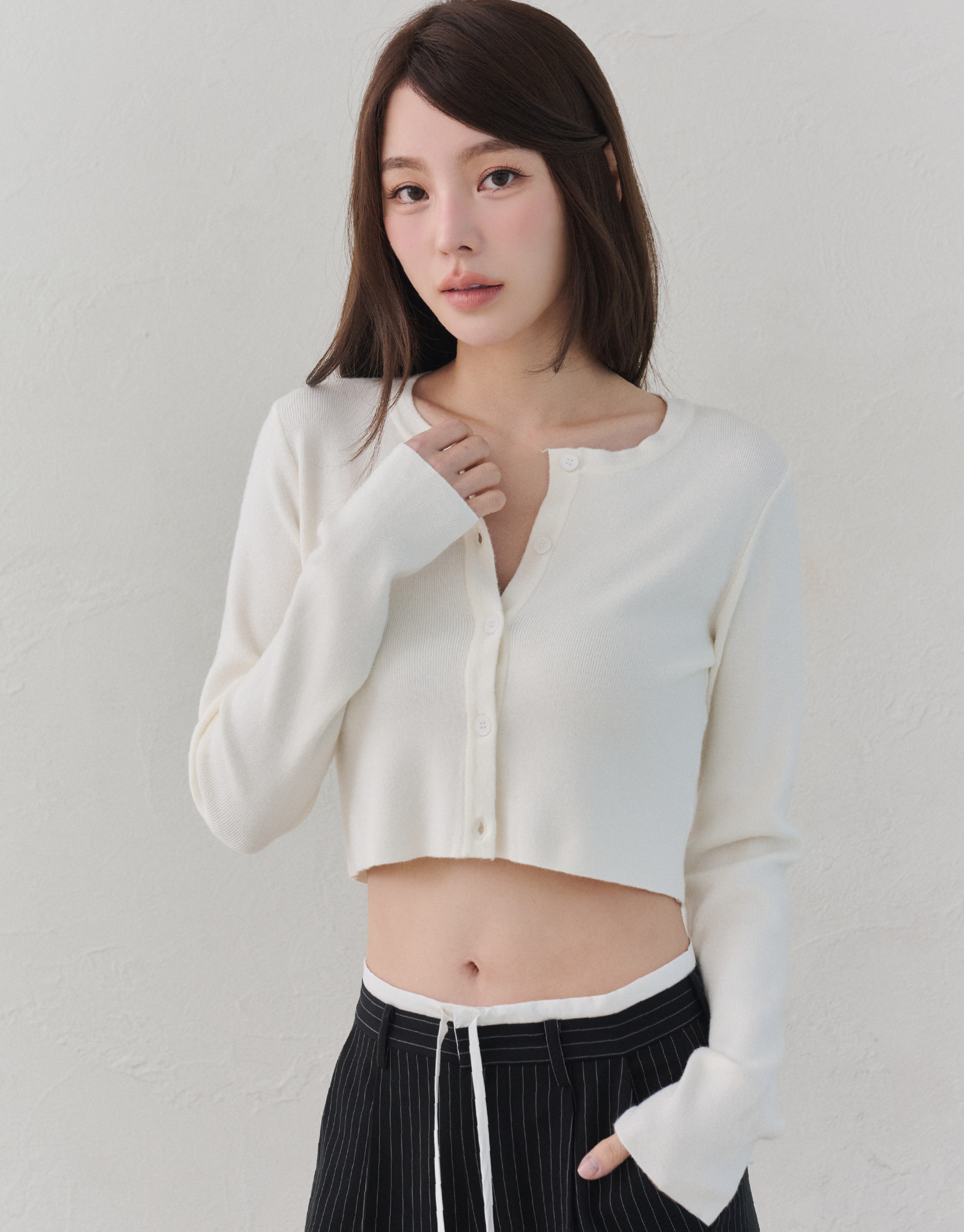 圓領針織小外套