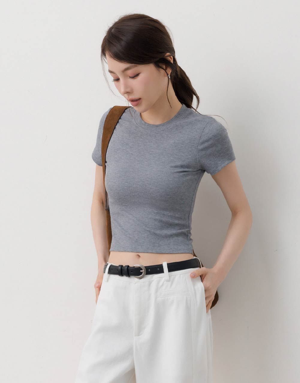 圓領羅紋短袖上衣