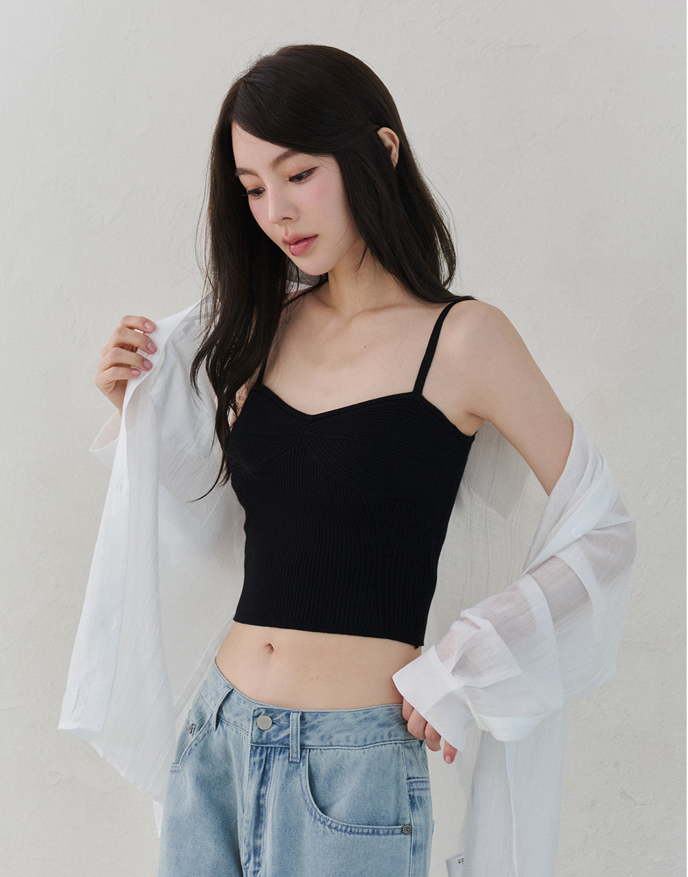 坑條針織BRA背心