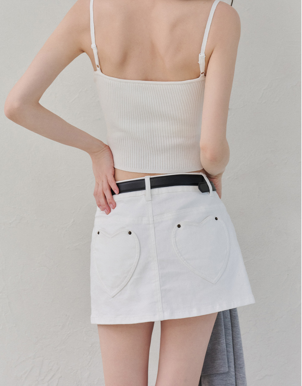 愛心口袋牛仔短裙