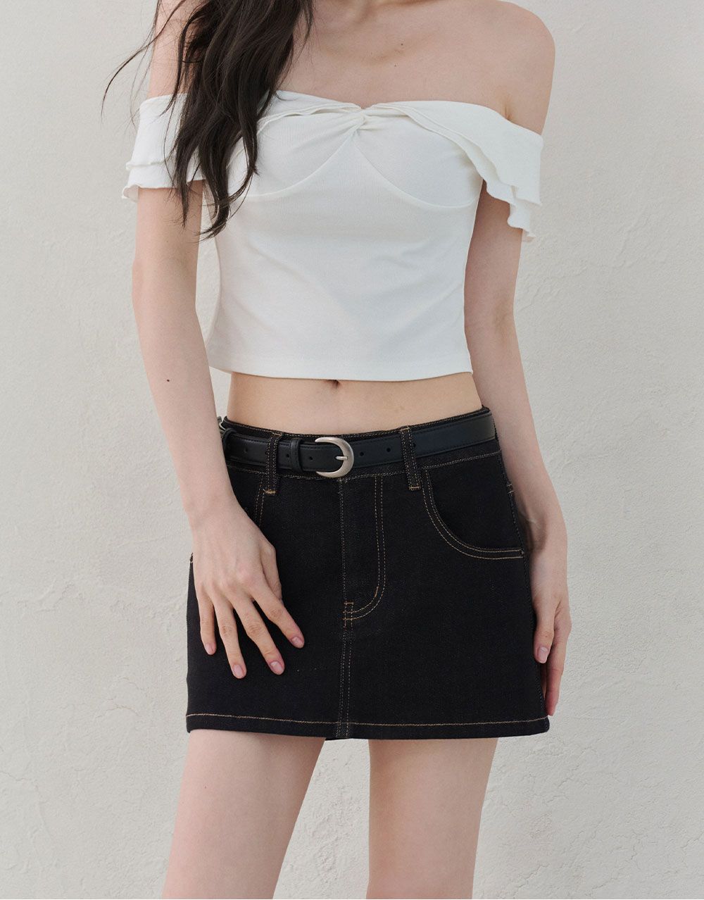 愛心口袋牛仔短裙