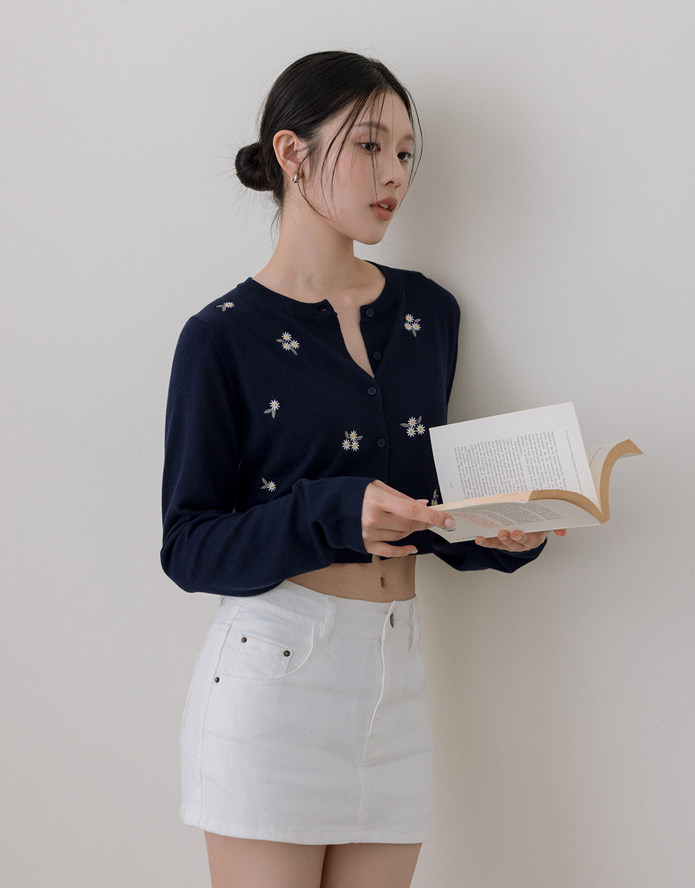 小花刺繡針織小外套