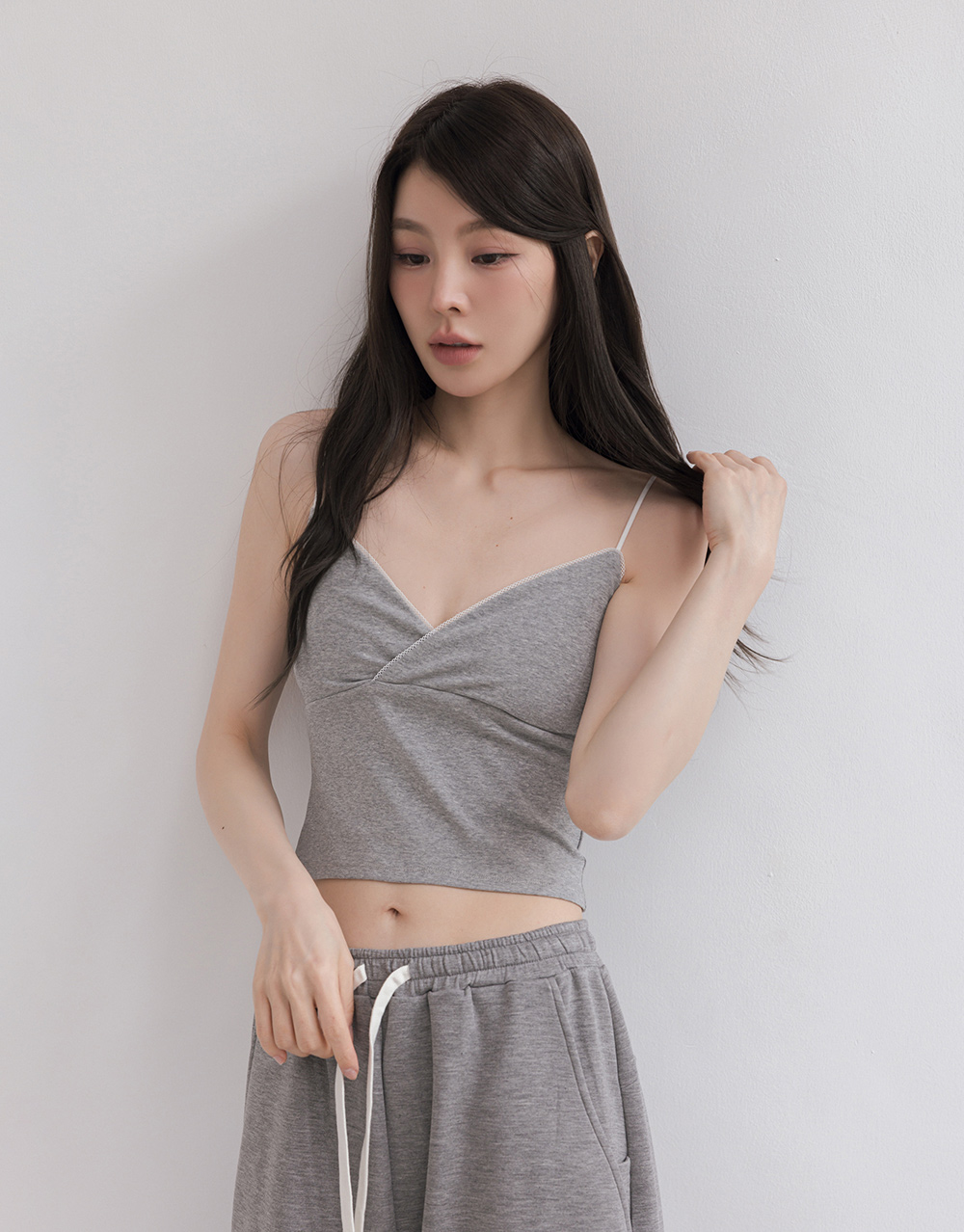小花邊V領棉質BRA背心