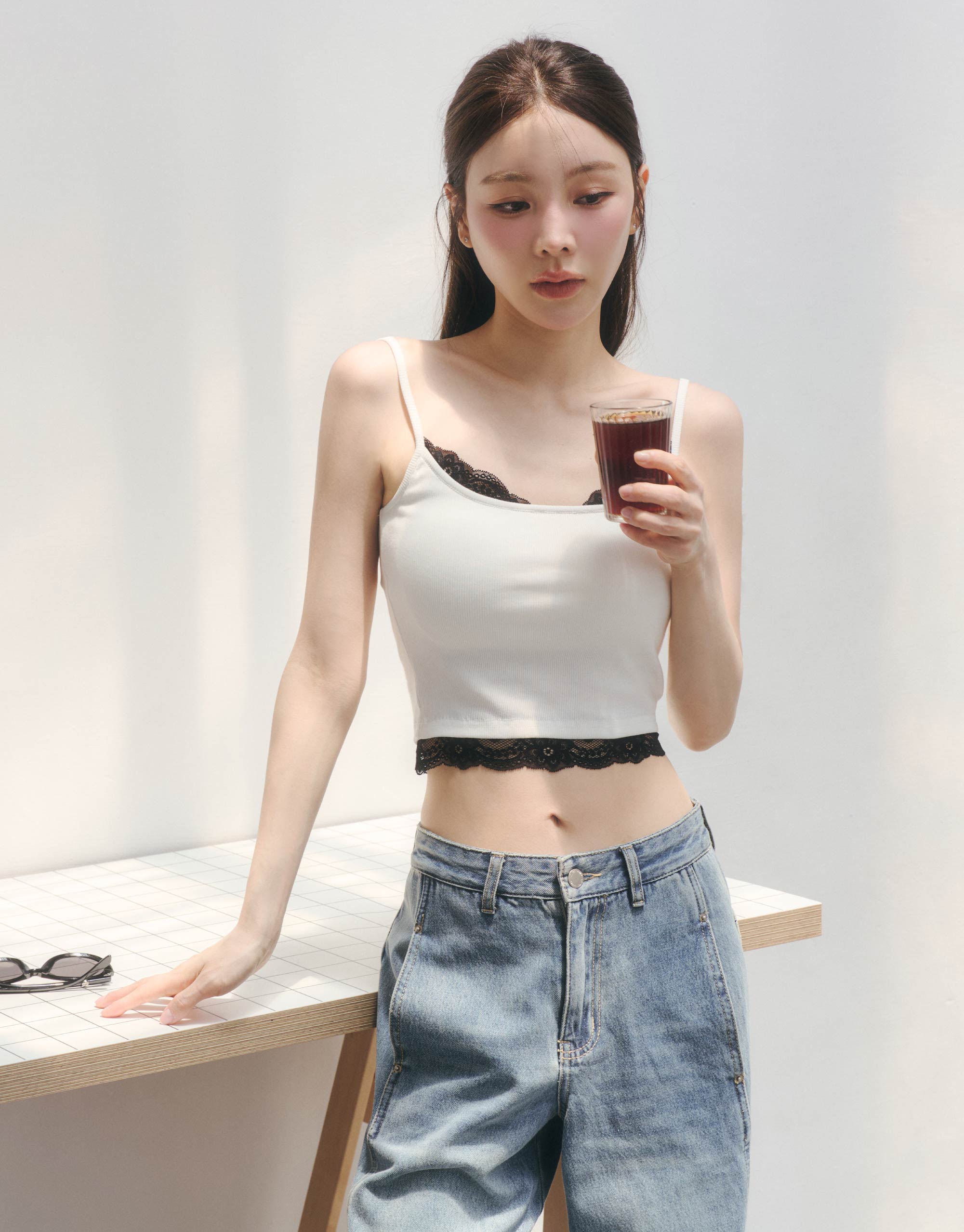 蕾絲撞色BRA背心